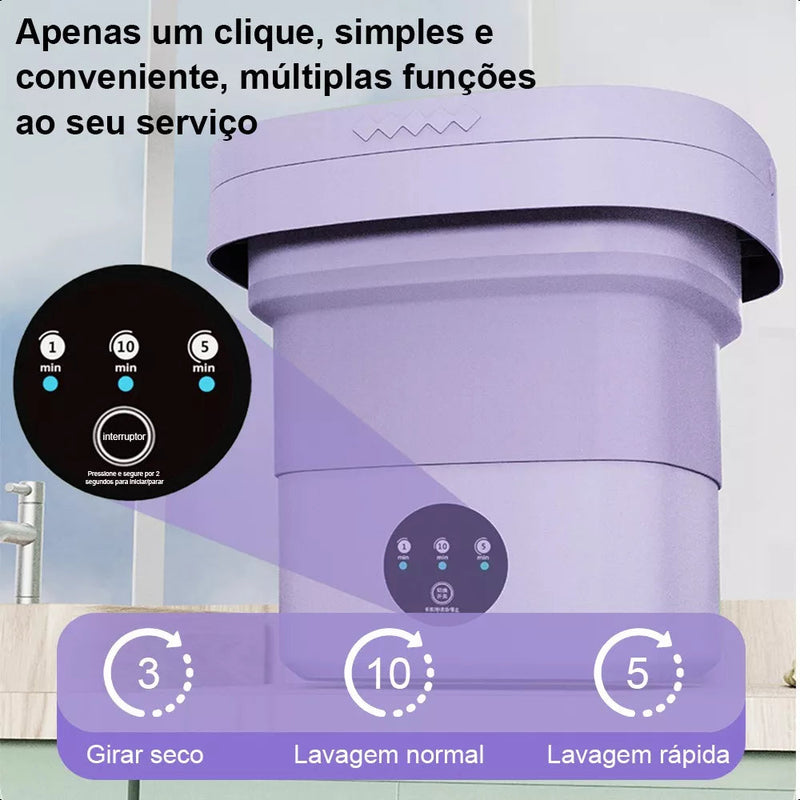 Mini Máquina de Lavar  | Lava & Centrifuga - Roupa Limpa sem Esforço