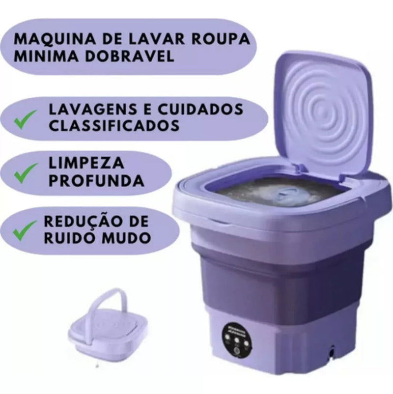 Mini Máquina de Lavar  | Lava & Centrifuga - Roupa Limpa sem Esforço